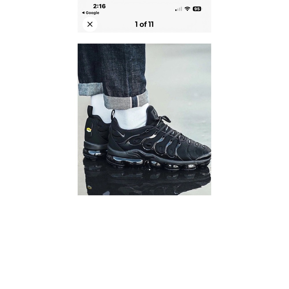 Nike Air‎ VaporMax Plus Triple Black Mens Running Shoes 924453-004